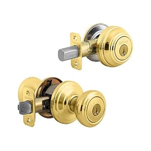 Kwikset Cameron Türknauf-Riegelschloss-Set Messing
