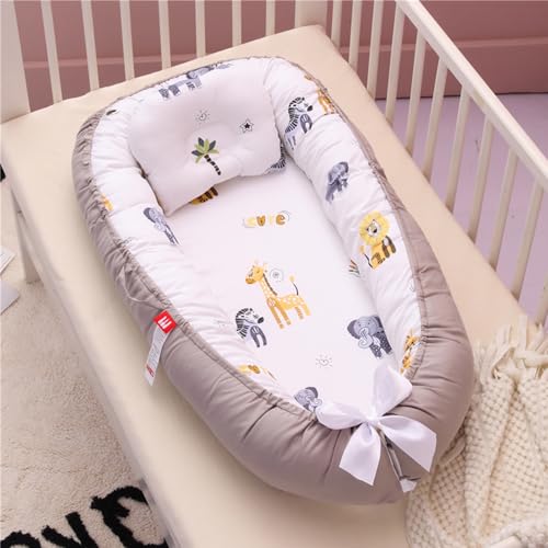 Beauenty Baby Lounger Baby Nest for Sleeping Ultra Soft Breathable Portable Cotton Newborn Bassinet Mattress for Toddler Toddler Bionic Bed For Bedroom Gift for 0-12 Months Newborn (style 7)