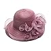 Straw Hats for Women Fashionable Kentucky of Derby Tea Party Fascinators Ladies Fancy Flower Church Bowler Hat Easter Summer Beach Outfits Accessories Purple