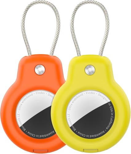 GLILAVOX 【2枚セット】AirTag ケース 2個セット エアタグケース airtag キーホルダー ワイヤーリング ストラップ エアタグ airtag 保護ケース ロック 耐衝撃性 荷物 鍵 バックパックに掛ける エアタグ用のサムネイル