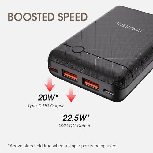 Image of Candytech PB3C2 10k Mah 22.5W PDQC Compact Powerbank | 18W Fast Charging Input via a Type-C Port 