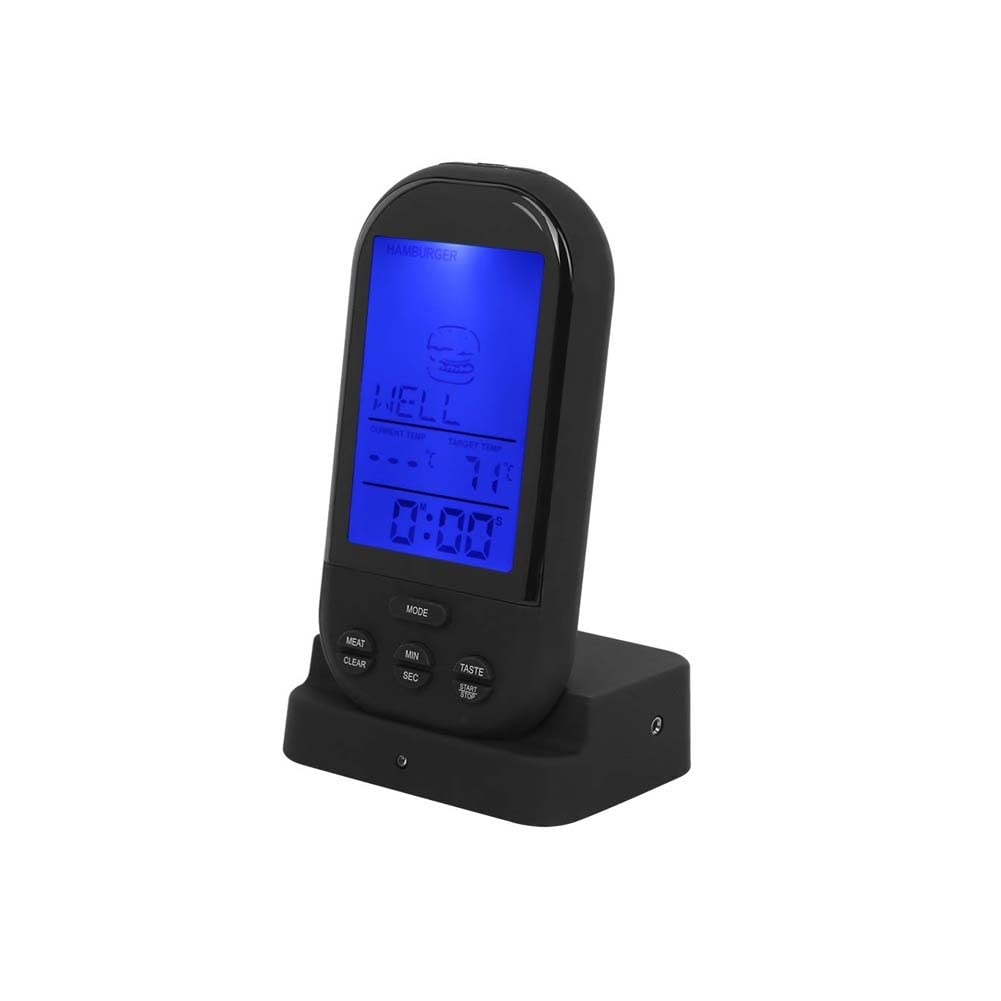 Termometro per Carne, Lettura istantanea, termometro LCD Digitale, termometro da Cucina per bistecche Wireless, con Doppie sonde in Acciaio Inossidabile per Cucinare, Grigliare Barbecue, Forno