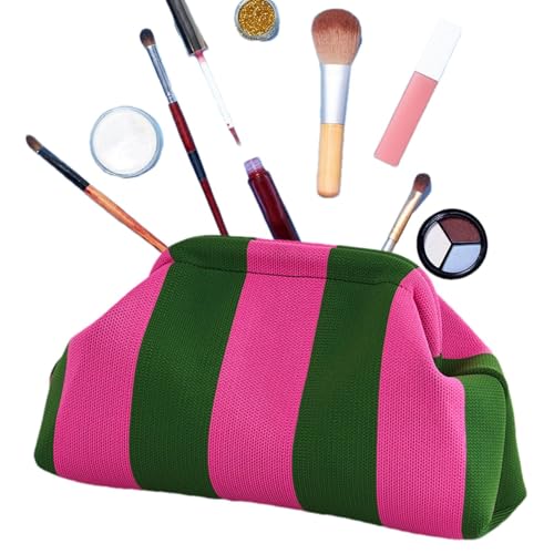 Image of Color Block Handbags – 220g Soft Woven Knit, Nylon Blend Fabric Purse, Stripe Pattern Compact Evening Bag | Roof Top Dinners, Travel Weekends, Destination Weddings, Summer Date Nights