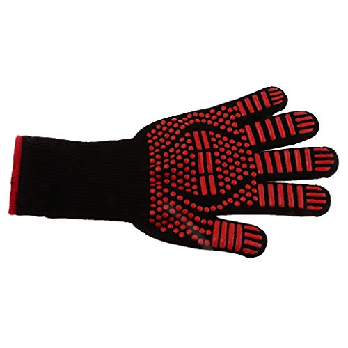 Luvas de cozinha F Fityle para churrasco resistente a silicone para forno vermelho – 1 peça de bolin