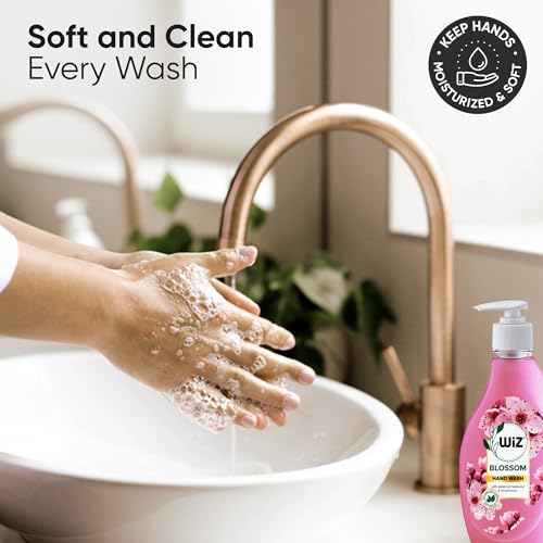 Image of Wiz Blossom Hand Wash Refill Pouch - 1L (Pack of 2) | Floral Fragrance for Lasting Freshness| Germ Protection | pH Balanced | 70% Less Plastic | Gentle Everyday Hand Care