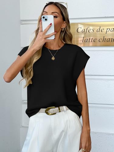 Image of GREAIDEA Womens Sleeveless Sweater Vest Crewneck Cap Sleeve Knit Tops Trendy 2026 Summer Spring Business Casual Shirts