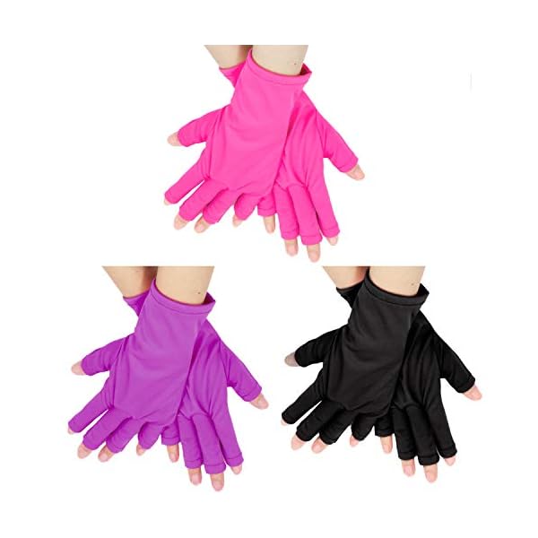 Framendino-3-Pairs-Anti-UV-Protective-Gloves-Gel-Manicures-Glove-Fingerless-for-LEDUV-Lamp-Lamp-Nail-Dryer-Curing Framendino, 3 Pairs Anti UV Protective Gloves Gel Manicures Glove Fingerless for LED/UV Lamp Lamp Nail Dryer Curing