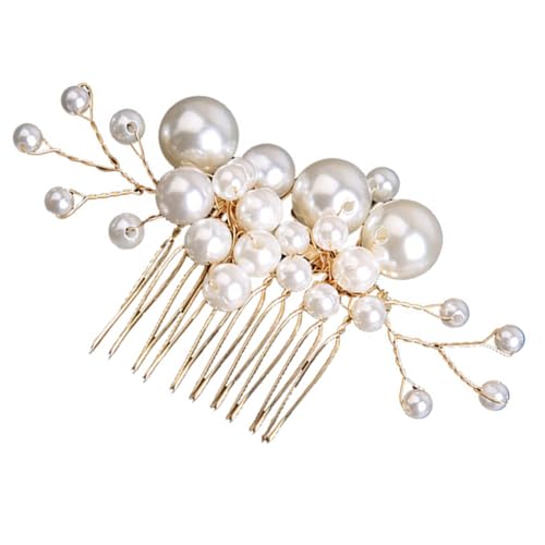 ERINGOGO 結婚式用パールヘアコーム ブライダルサイドコーム レディース ガールズ向け 髪飾り 上品な輝き 耐久性あり 肌に優しい さっと装着
