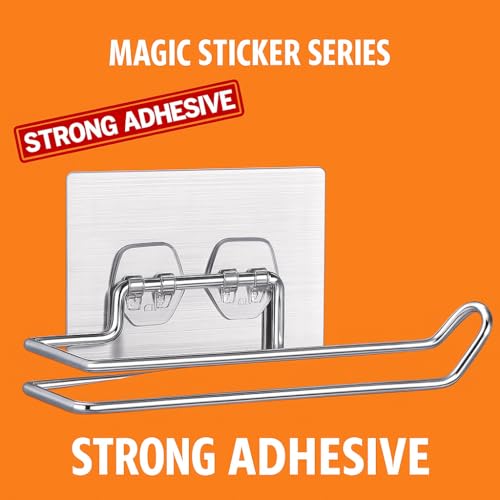 Image of KLYRA Toilet Roll Holder for Bathroom Toilet Tissue Rolls Holder Self Adhesive Toilet Paper Roll Holder Bathroom Tissue Holder Toilet Roll Stand Toilet Tissue Holder