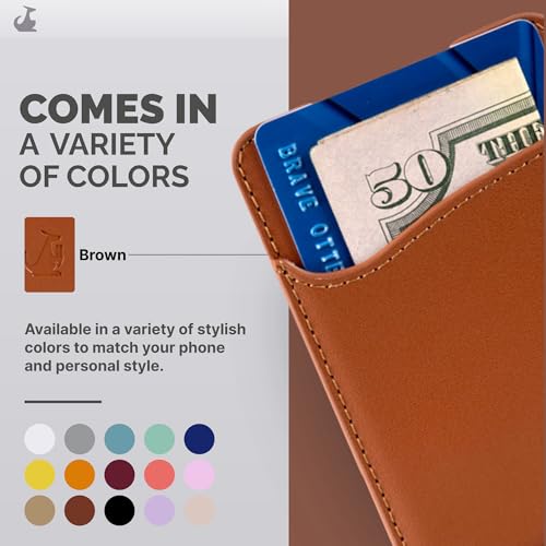 Wallaroo Premium Leather Cell Phone Wallet Stick On - Android and iPhone Wallet and Card Holder for Women and Men - Durable with Non-Slip Lining Secures Up to 3 Cards - Thumbnail 6