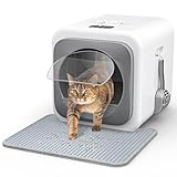 Kotlie Smart Odor Control Cat Litter Box with Infrared Sensor, Large Enclosed Cat Litter Box for Big Cats and Multiple Cats, Easy Clean Kitty Litter Box, Include Scoop&Mat, 5V/1A USB