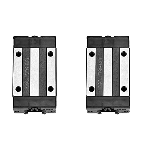 Image of [2 Pack] HGR20 /HGH20 150mm / 5.9inch Linear Sliding Rail Guide with 2 Pcs HGH20CA Linear Bearing Sliding Carriage Block for 3D Printer, CNC Machine and Routers (150mm)