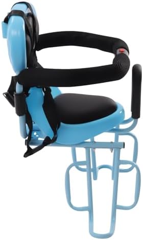 Child Bike Seat Attachment for Adult Bike with Cushion, U-Shaped Removable Guardrail, Wide Footrest, for Children 6 Months - 6 Years Old