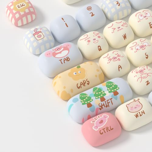 Teclas Akko Piggy Party con perfil MOG ergonómico y PBT de alta duración para tu teclado 5
