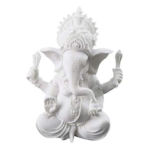 Dawa White Ganesha Elephant God Statue Sandstone Handmade Sculpture Buddha Figurine Decoration for Home Decoration Crafts Gifts Cover