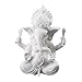 Dawa Statuette de dieu éléphant Ganesh blanc en grès faite à la main - Sculpture de Bouddha - Décoration pour la maison - Cadeau artisanal