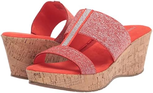 Anne Klein Women's Hardy Wedge Sandal, RED, 7.5 | Image 6