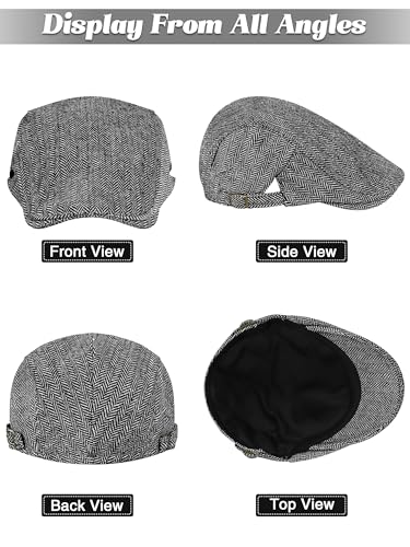 Kuttor UA5530 3 Pack Men'S Herringbone Flat Newsboy Hat Classic Gatsby Cabbie Golf Cap Trendy Flat Cap thumb #4