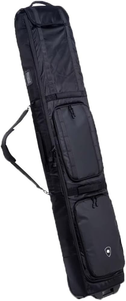 Double Rolling Ski Bag Roller Snowboard Bags Padded Waterproof Snowboard Bag with Wheels for Air Travel, Fit Single Ski/2 Sets Skis