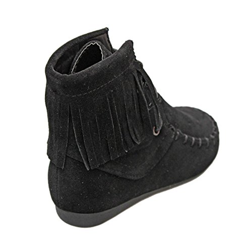 Titan Mall Link Candice-21K Children Girl's Comfort Lace Up Fringe Ankle Booties3