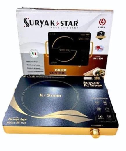 Image of Surya K-Star 2500W Infrared Cooktop, Touch Control, Insect Proof Design, Multi Cooking Function, Model SK-1100, Black