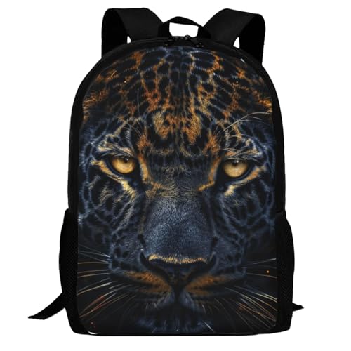 Native Leopard Backpack for Women Men Animal Bookbag 17 Inch Multifunctional Large Capacity Durable Travel Daypack
