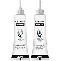 Runsmooth Kit de reparación de Cuero Blanco y Vinilo de 2 Piezas, Crema de reparación de arañazos de Cuero para Muebles, sofá, Asientos de Coche, sofá, Chaqueta, Zapatos, Bolsas