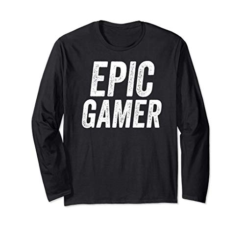 Epic Gamer Online Pro Streamer Funny Meme Gift Manche Longue