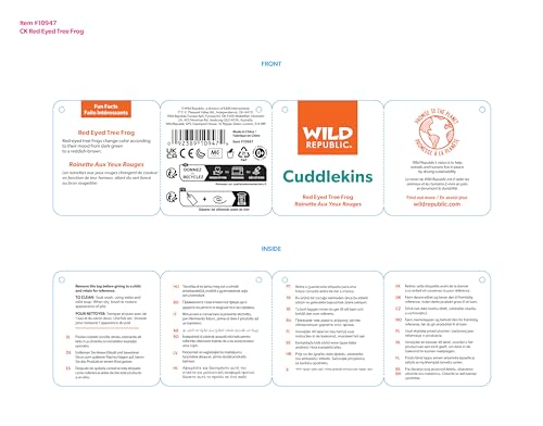 Wild Republic Red-Eyed Tree Frog Plush, Stuffed Animal, Plush Toy, Gifts for Kids, Cuddlekins 12 Inches - Image 3