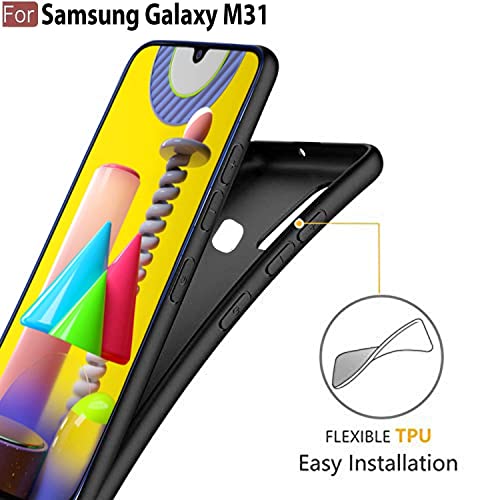 Image of Mobile Back Cover Case for Samsung Galaxy M21 (Silicone Case|CameraProtection|Black SC1510)
