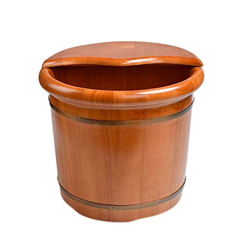 Spa de pies de madera con tapa y masajeador