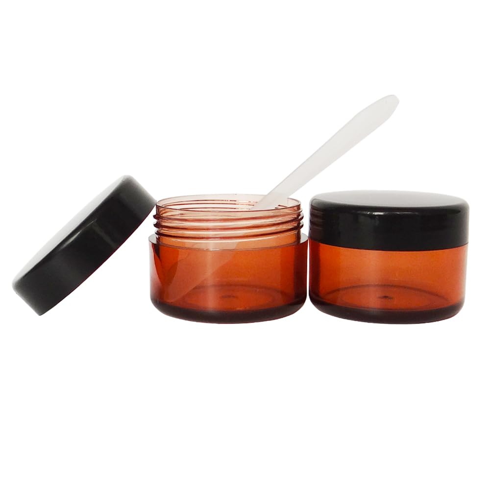 Wopanxye 12pcs 15ml Small Sample Jars, 15 Gram Empty Refillable Cosmetic Container, Plastic Round Pot Black Screw Cap Lid - Image 4