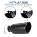 AUTOSAVER88 2.5 Inch Inlet Black Exhaust Tip, 2 1/2 Black Painting Finish Stainless Steel Exhaust Tip, 2.5