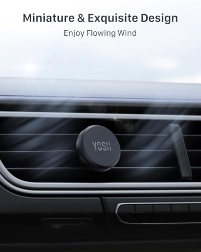 YOSH Soporte Movil Coche Iman, Soporte Magnetico Teléfono Coche para Aire Ventilación, Imanes Mejorados Más Fuertes & Súper Estable, Compatible con iPhone Samsung Huawei, 2 Pack