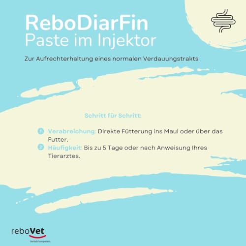 ReboDiarFin Verdauungs-Paste für Hunde & Katzen 16 ml: Unterstützung bei Verdauungsstörungen, Mit Pektin & Kaolin, Angereichert mit Glutaminpeptid, Probiotika- & Präbiotika-Mix