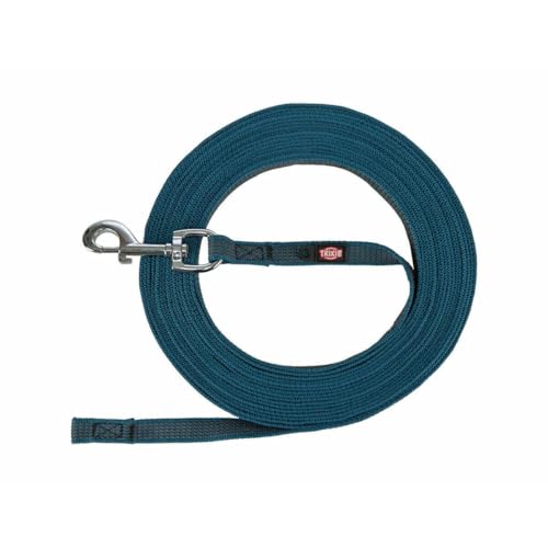 Trixie - Trixie Hundeleine Schleppleine mit Gummi Anti-Rutsch Petrol blau