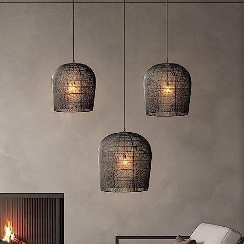 Cage de plafond suspendu en rotin tressé pour couloir et restaurant - 7