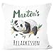 SpecialMe® Kissen-Bezug Relax Panda personalisierbar mit Namen personalisierte Geschenke Dekokissen mit Namen weiß 40cm x 40cm