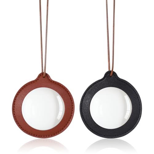 Lente d'ngrandimento per Cordino,Lente d'ingrandimento per il Collo,Lente d'ingrandimento Portatile,Lente d'ingrandimento in Pelle 3x per Libri Lettura di Giornali da Ricamo Artigianali Marrone e Nero