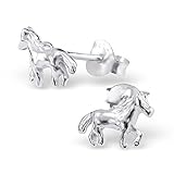Tiny Horse Earrings Post Studs Sterling Silver 925 (E4344)