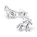 Tiny Horse Earrings Post Studs Sterling Silver 925 (E4344)