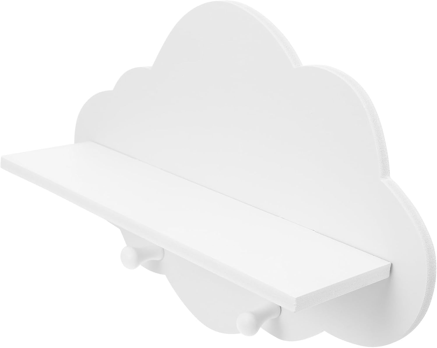 Punch Free Wooden Floating Shelf Cloud Shape Wall Mounted Shelf White Easy to Install Wall Storage Board for Kitchen and Living Room