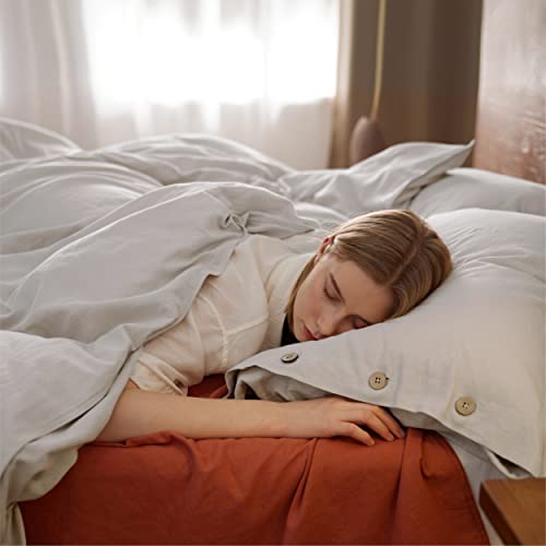 Bedsure Linen Duvet Cover King - Linen Cotton Blend Duvet Cover Set, Linen Color, 3 Pieces, 1 Duvet Cover 104X90 Inches And 2 Pillowcases, Comforter Sold Separately #TOP1