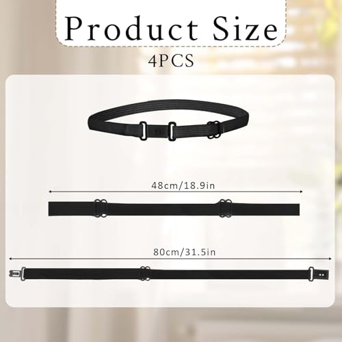 4pcs Adjustable Crop Tuck Band for Shirts,Shirt Tuck Band Women,Shirt Tuck Band Shirt Cropping Band for Jeans Pants Dresses Change The Style of Your Tops2