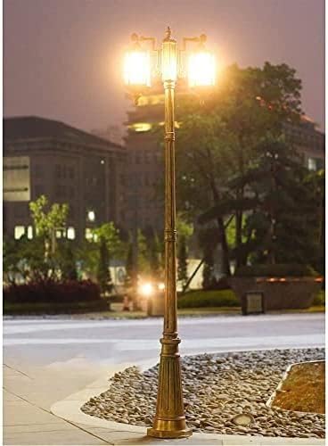 ☆関税込☆260 センチメートル屋外ガーデンランプポストライトボラードパスランプアルミパスピラーランプ主電源街路灯ガラスランタンピラーポストラ☆大人気☆