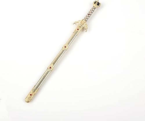 Miniatura 2 de Espada Golden Dragon King Daga medieval de fantasía de 7.5 pulgadas con empuñadura de latón, circón rojo y hoja de acero 420B, pieza de arte