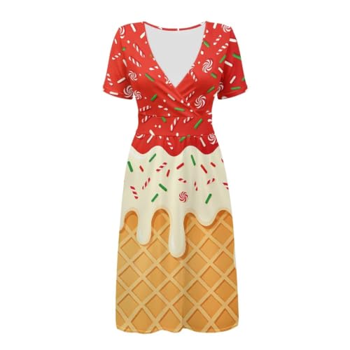Image of Women's Summer Dresses Short Sleeve Formal Dresses with Pockets | Lightweight polyester fabric delivers cool airflow during hot summer outdoor activities