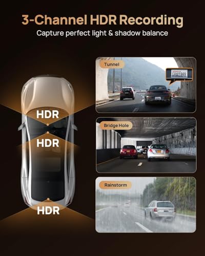 Image of 70mai 4K T800 3 Channel Dash Cam, Dash Cam Front and Rear Inside(2160P+2160P+1080P), STARVIS 2 IMX678, HDR Night Vision, WiFi 6, ADAS, Super-Capacitor, 24H Parking Mode, Upto 512GB Supported