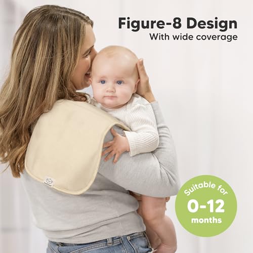 Image of Organic Burp Cloths Baby Boy & Girl - 5-Pack Super Absorbent Cotton Burping Cloths for Babies, Soft & Plush Newborn Spit Up Rags, Infant Towels for Milk Spit Up, Unisex, Large 21 inch x 10 inch (Purest)