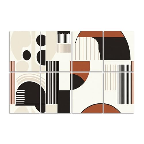 8 Pack Art Acoustic Panels Sound Absorbing Geometric Dark Brown